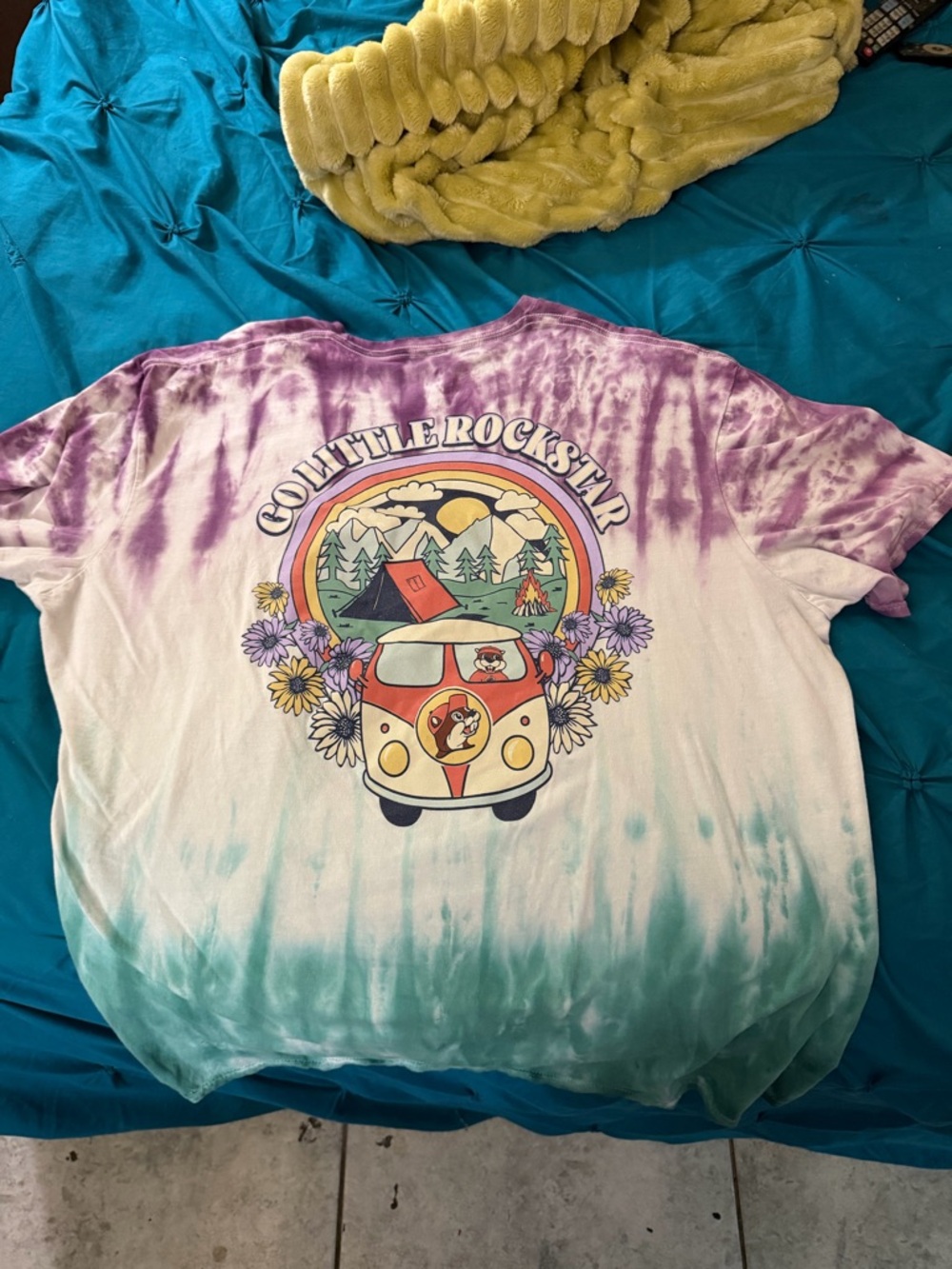 Bucees Tie-Dye 'Co Little Rockstar' Graphic Tee - Purple & Teal